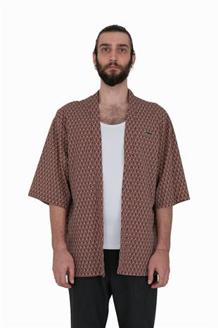 AFTERBASE Kahverengi Motifli Kimono