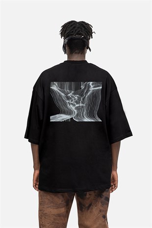 AFTERBASE Kissing Couple Gri Reflektörlü Oversize T-shirt