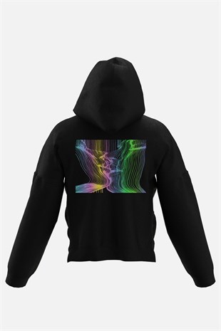 AFTERBASE Kissing Couple  Reflektörlü Kapüşonlu Oversize Sweatshirt