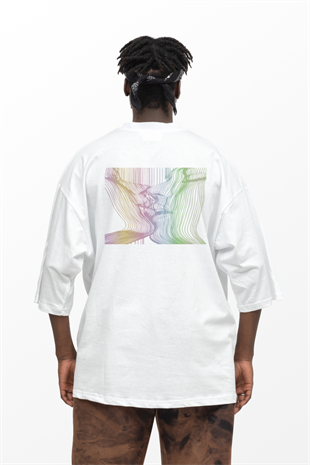 AFTERBASE Kissing Couple Reflektörlü Oversize Tshirt 