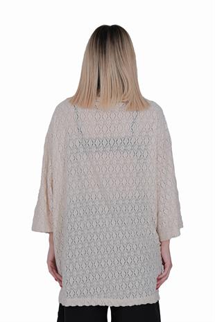 AFTERBASE Krem Dantelli Kimono