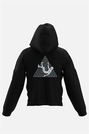 AFTERBASE Logo Gri Reflektörlü Kapüşonlu Oversize Sweatshirt