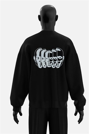 AFTERBASE Six Dimension Gri Reflektörlü Oversize Sweatshirt
