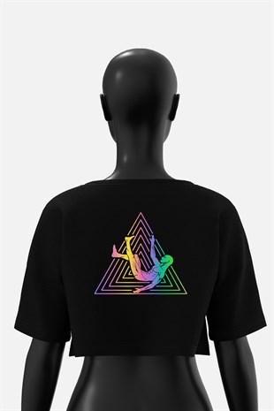 AFTERBASE Logo Reflektörlü Crop T-shirt