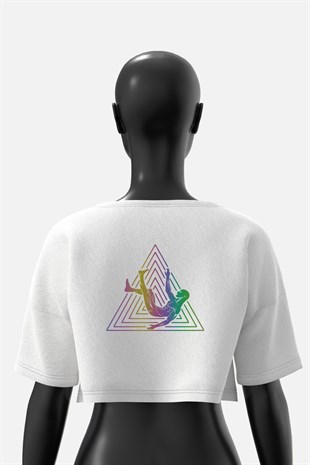 AFTERBASE Logo Reflektörlü Crop T-shirt