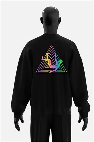 AFTERBASE Logo Reflektörlü Oversize Sweatshirt