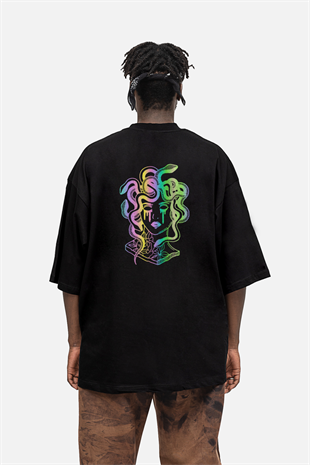 AFTERBASE Medusa Art Reflektörlü Oversize T-shirt