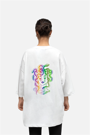 AFTERBASE Medusa Art Reflektörlü Oversize T-shirt