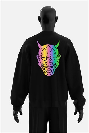 AFTERBASE Oni Mask Reflektörlü Oversize Sweatshirt
