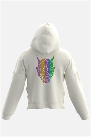 AFTERBASE Oni Mask Reflektörlü Kapüşonlu Oversize Sweatshirt