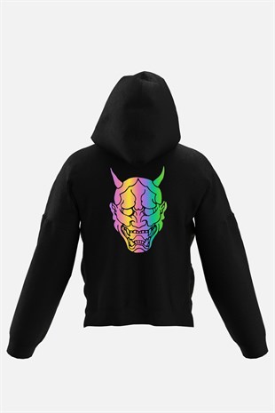 AFTERBASE Oni Mask Reflektörlü Kapüşonlu Oversize Sweatshirt