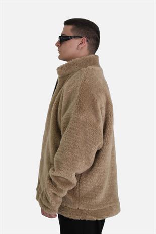 Afterbase Oversize Tam Fermuarlı Yün Ceket 