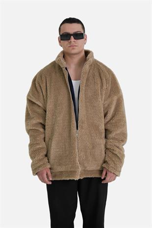 Afterbase Oversize Tam Fermuarlı Yün Ceket 