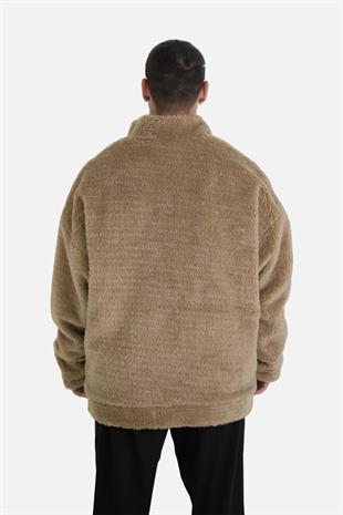 Afterbase Oversize Tam Fermuarlı Yün Ceket 