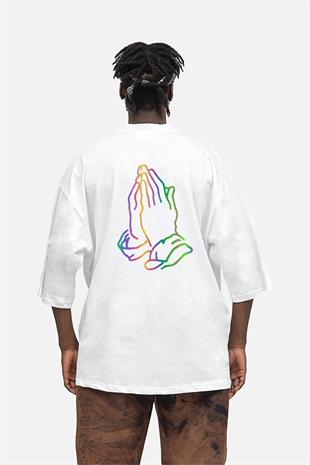 AFTERBASE Pray Reflektörlü Oversize  Tshirt