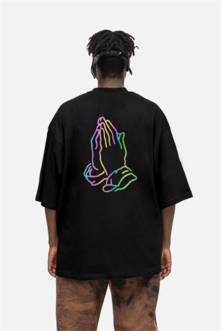 AFTERBASE Pray Reflektörlü Oversize  Tshirt