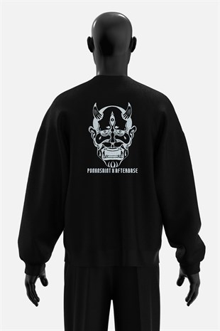 AFTERBASE Punk N Saint Gri Reflektörlü Oversize Sweatshirt