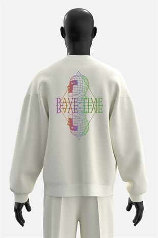 AFTERBASE Rave Time Reflektörlü Oversize  Sweatshirt