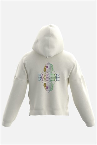 AFTERBASE Rave Time Reflektörlü Kapüşonlu Oversize Sweatshirt