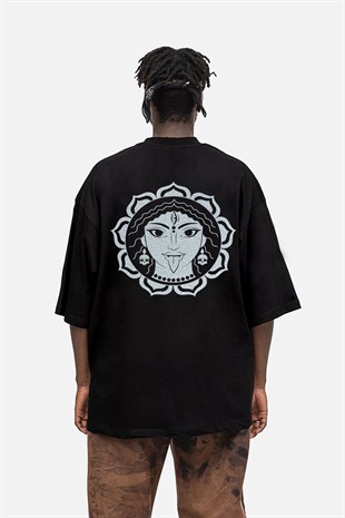 AFTERBASE Raver Visnu Shivaya Gri Reflektörlü Oversize T-shirt