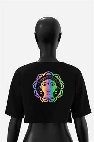 AFTERBASE Raver Visnu Shivaya Reflektörlü Crop T-shirt