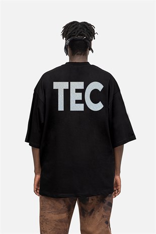 AFTERBASE Techno Couple Gri Reflektörlü Oversize T-shirt