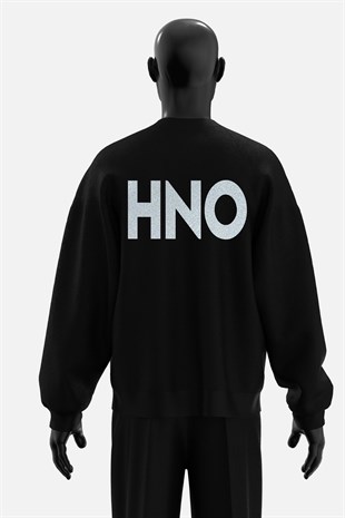 AFTERBASE Techno Couple Gri Reflektörlü OversizeSweatshirt