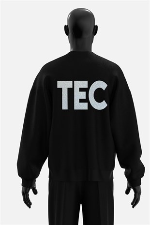 AFTERBASE Techno Couple Gri Reflektörlü OversizeSweatshirt