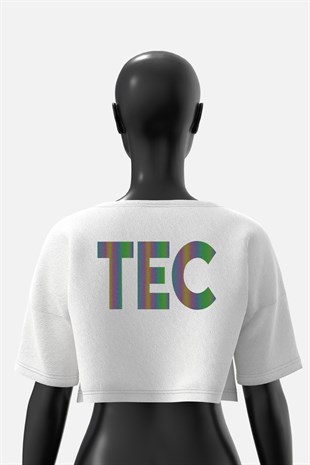 AFTERBASE Techno Couple Reflektörlü Crop T-shirt