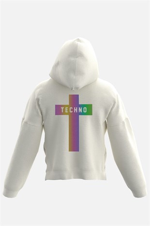 AFTERBASE Techno Cross Reflektörlü Kapüşonlu Oversize  Sweatshirt