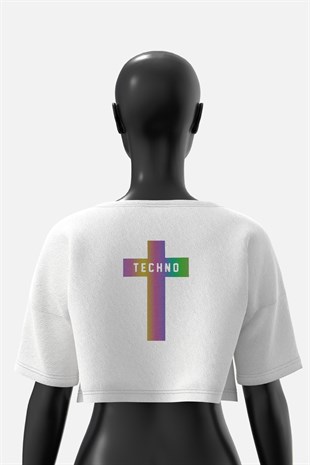 AFTERBASE Techno Cross Reflektörlü Crop T-shirt