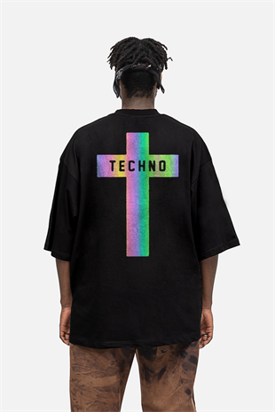 AFTERBASE Techno Cross Reflektörlü Oversize Tshirt