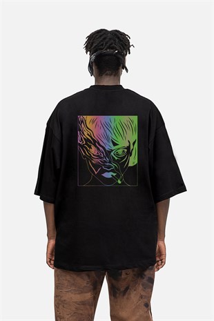 AFTERBASE Weed Girl Reflektörlü Oversize Tshirt