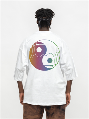 AFTERBASE Ying Yang Reflektörlü Oversize Tshirt