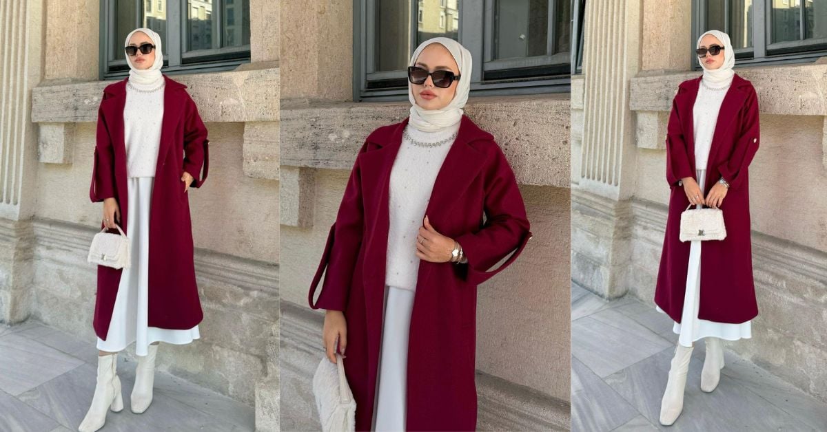 bordo kaşe kaban