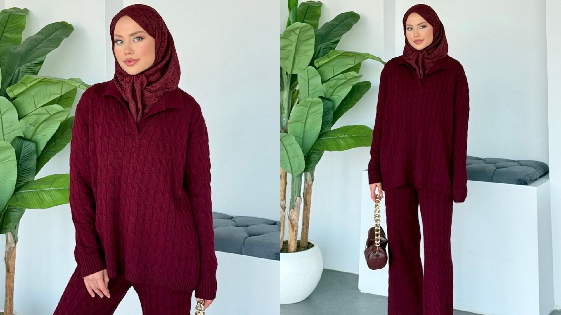 gömlek yaka bordo takım