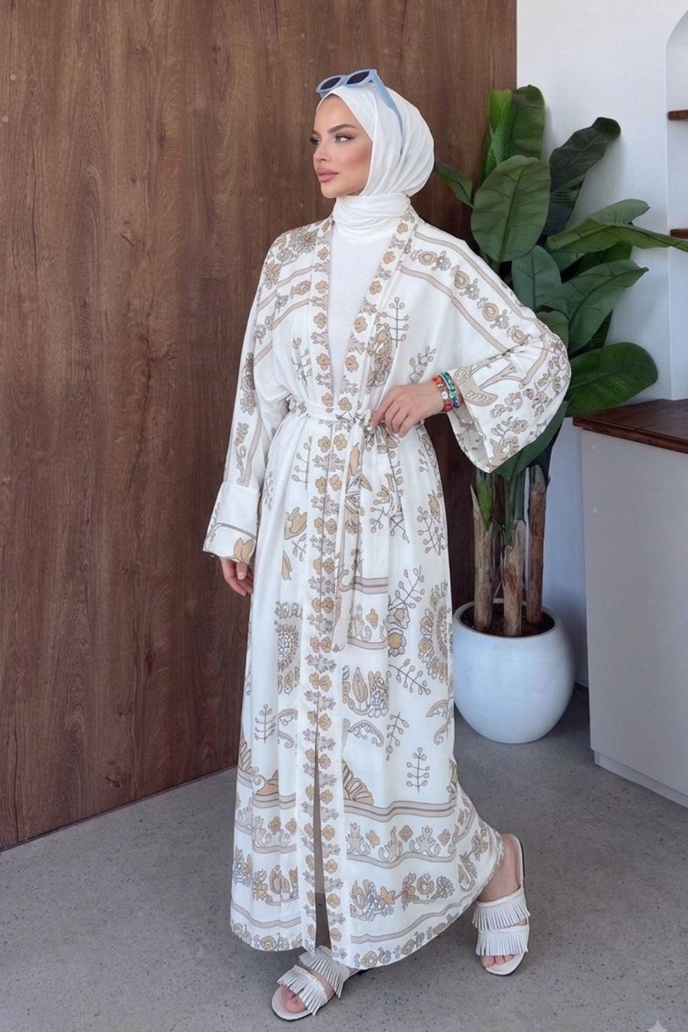 Bohem Esintili Kimono Hardal 10078 