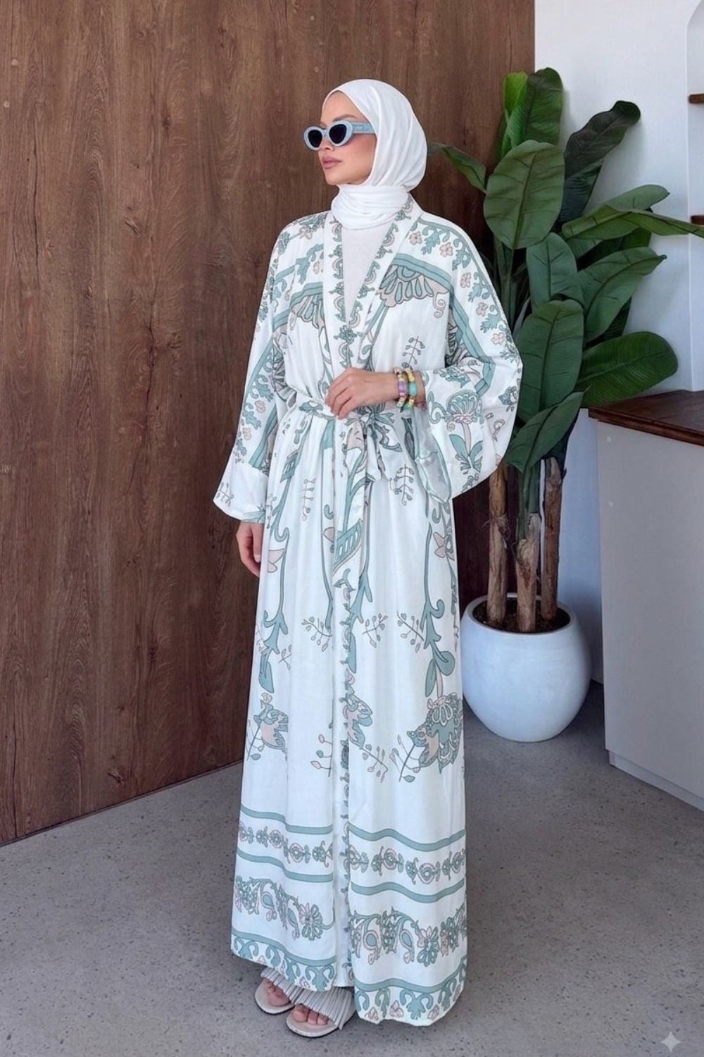 Bohem Esintili Kimono Mint 10078 