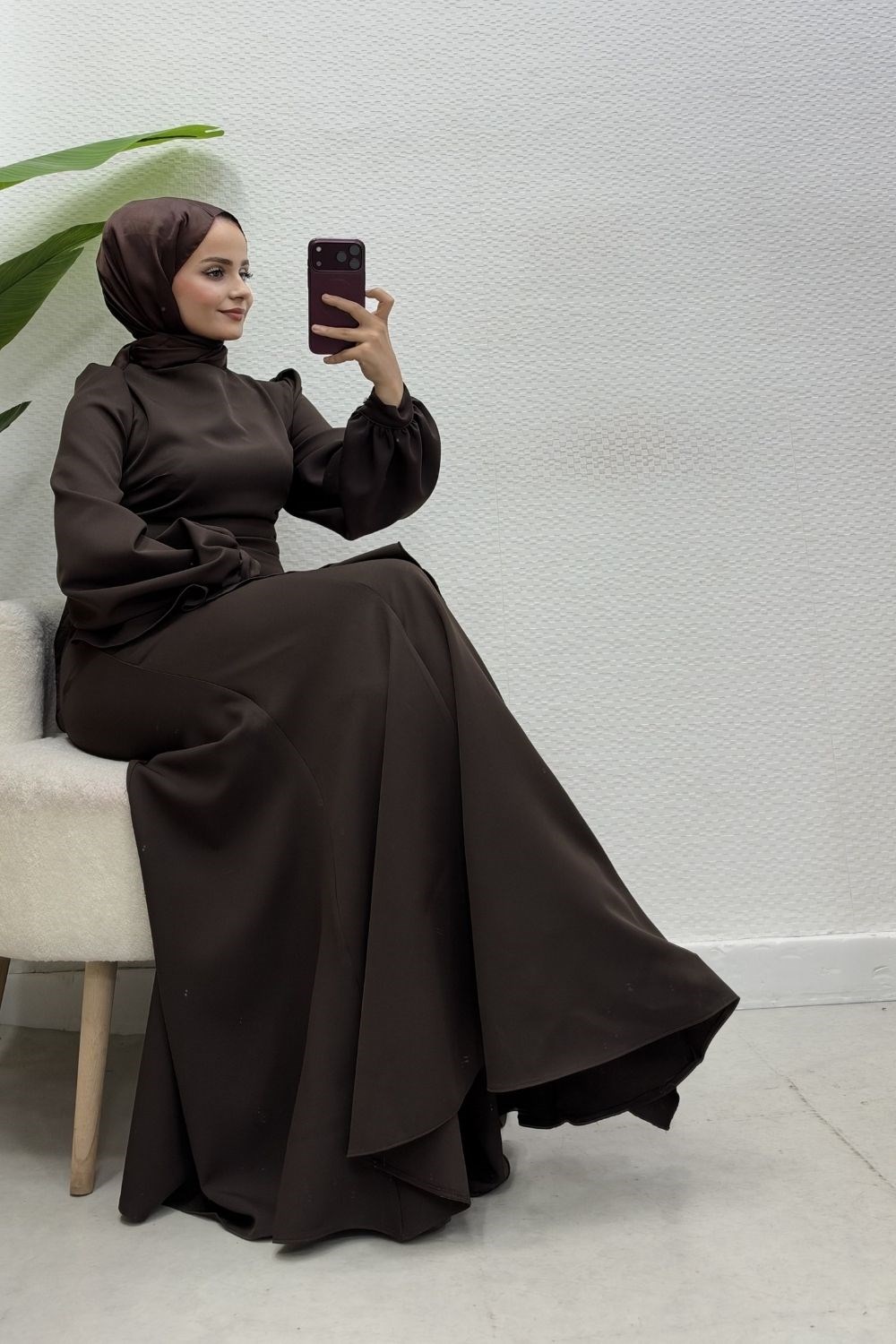 Nadide Abiye Kahverengi 10090 