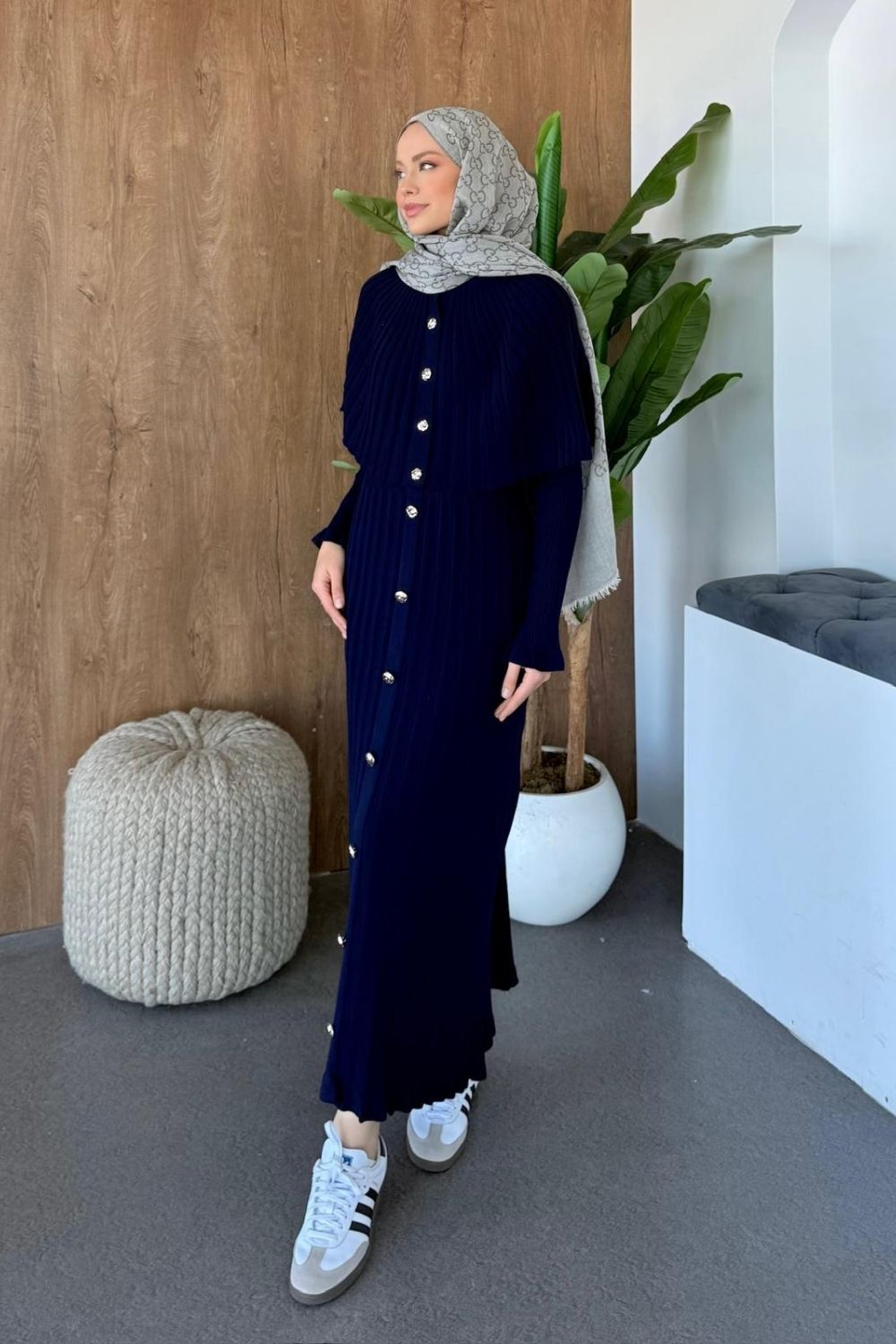 Çınar Pelerin Düğmeli Takım Lacivert 10204 