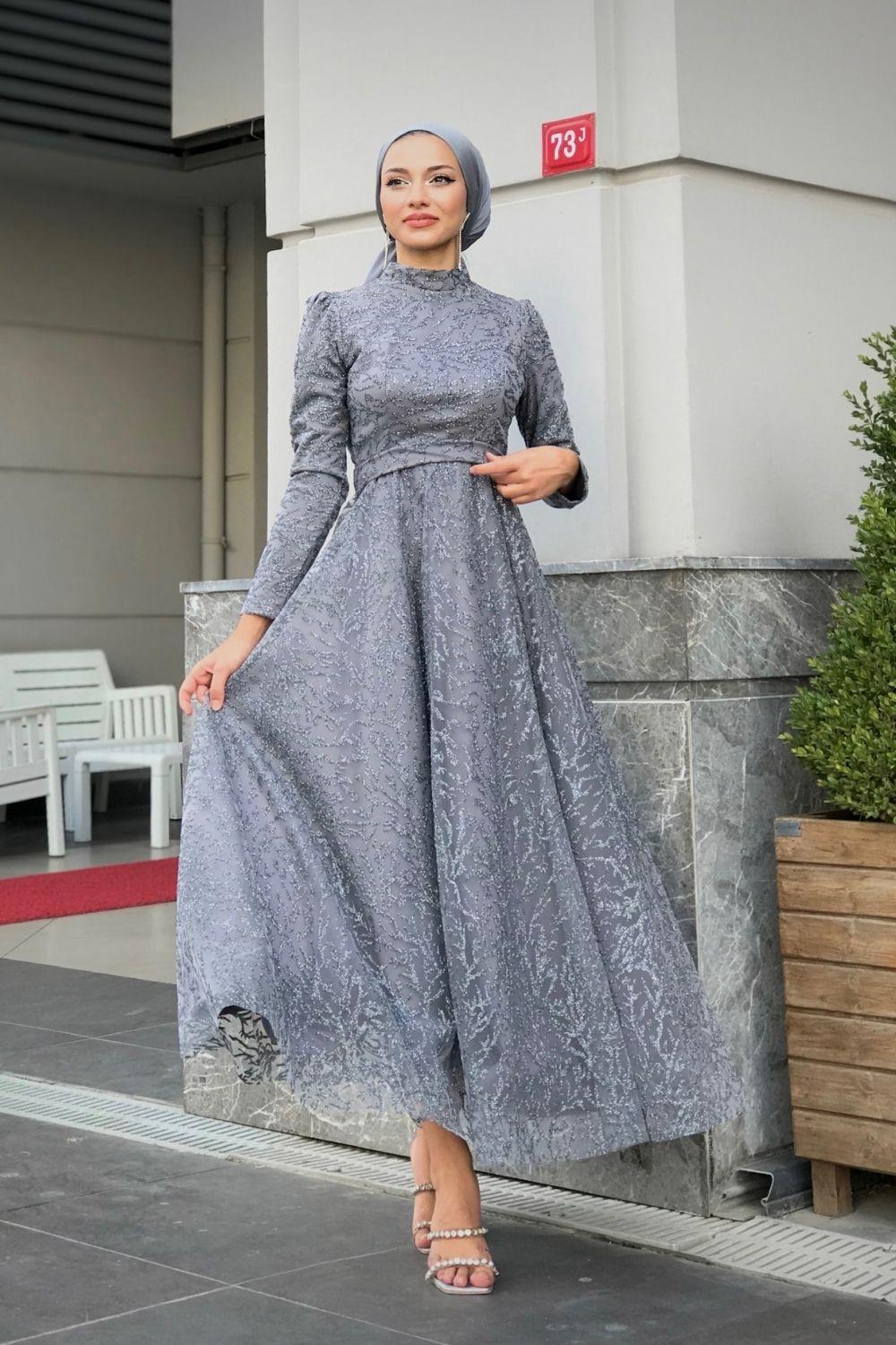 Anatolya Simli Abiye Gri 10750 