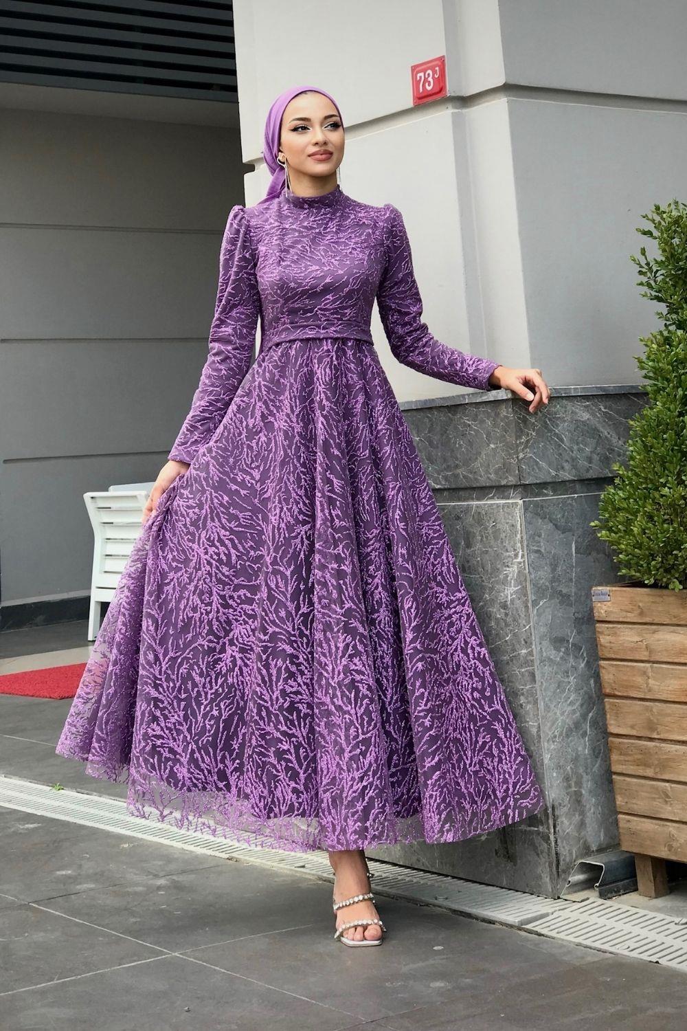 Anatolya Simli Abiye Lila 10750 