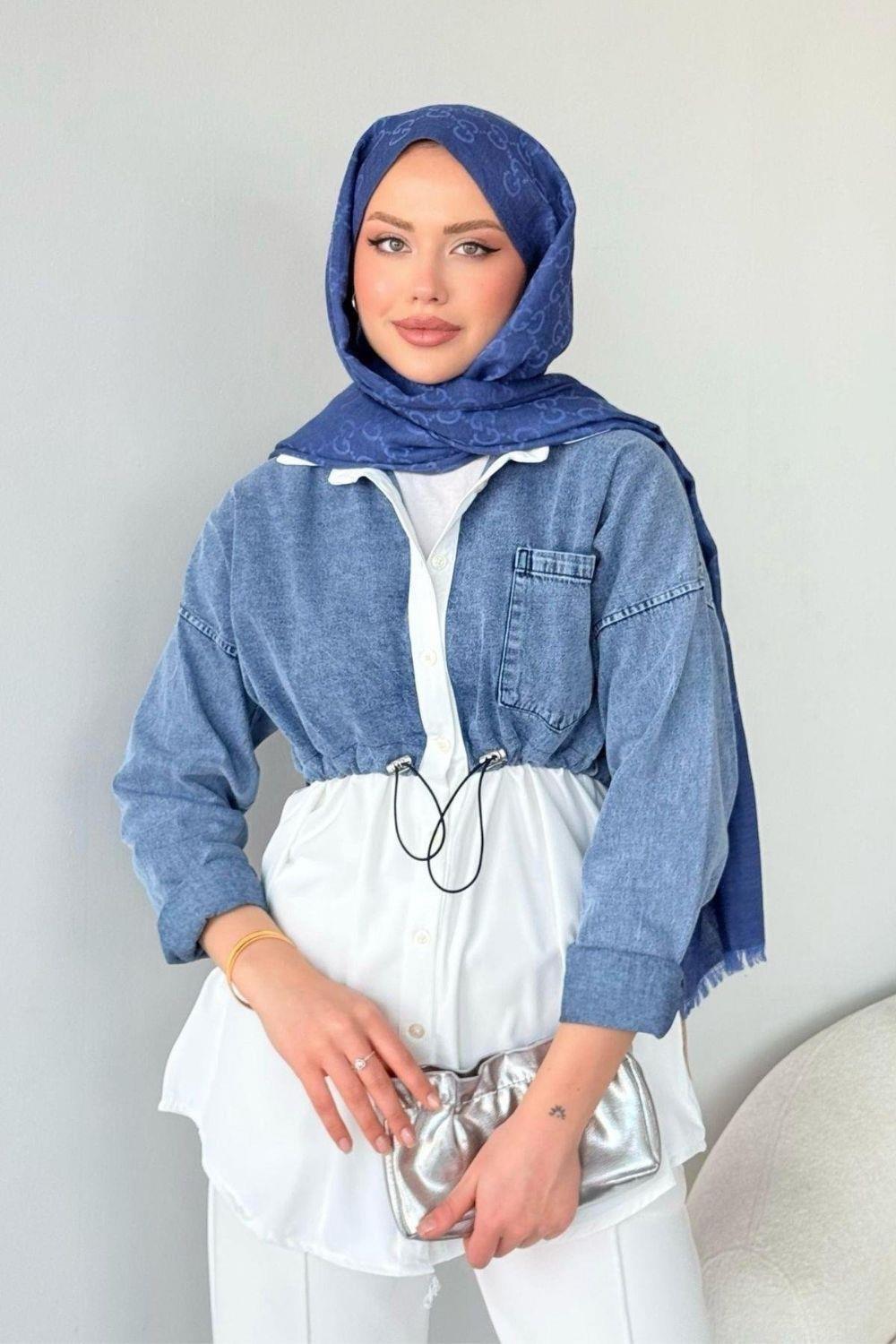 Üstü Kot Tunik Açık Mavi 1104 