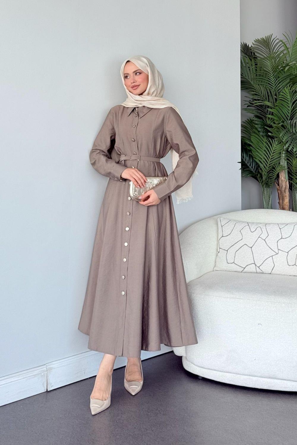 Dalyan Kemerli Elbise Bej 1144 