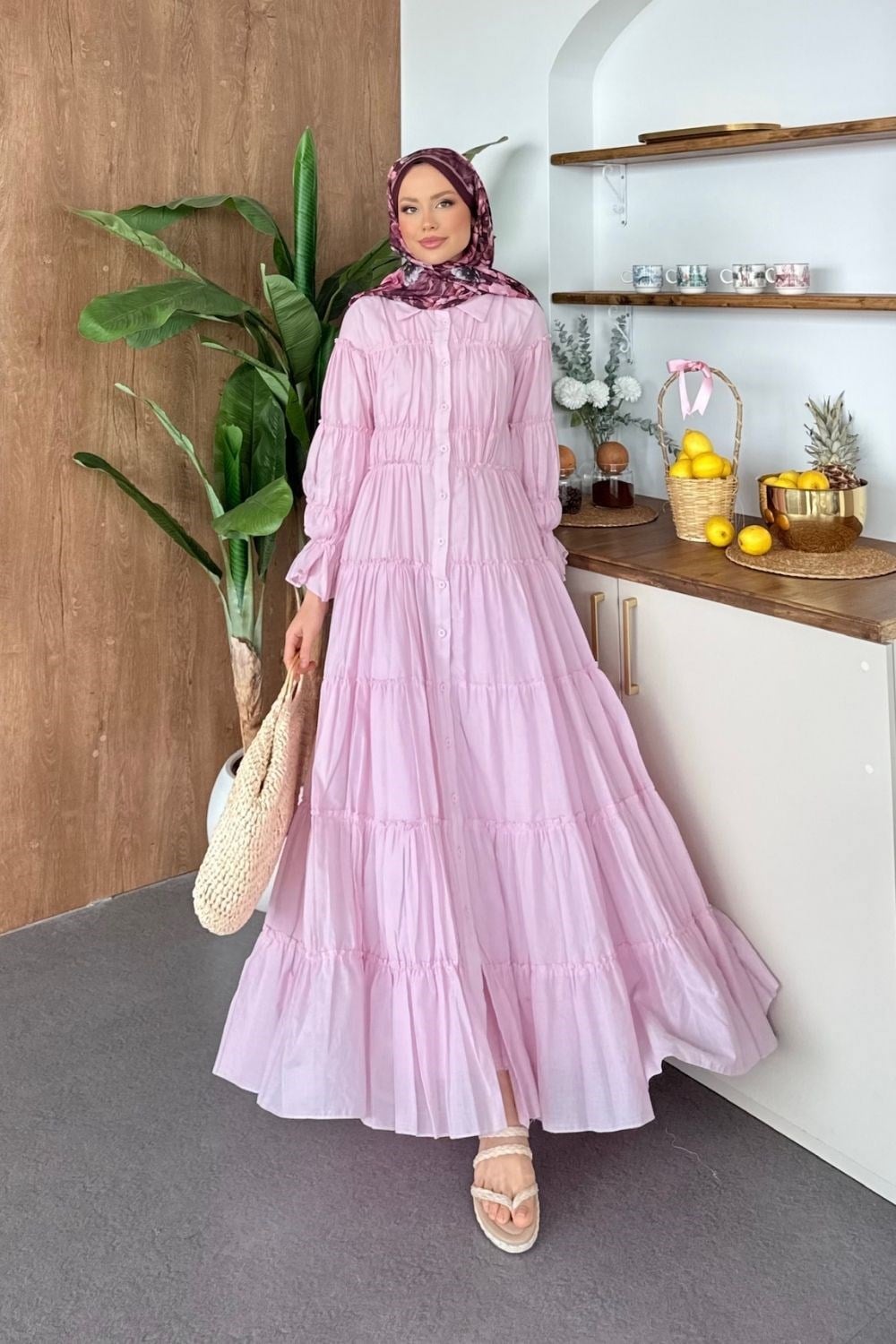 Vual Elbise Pembe 1188 
