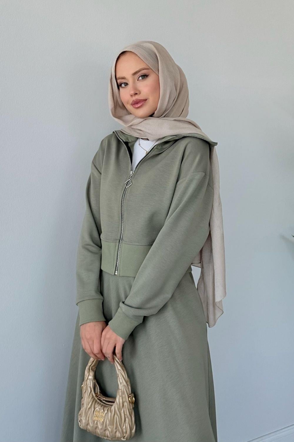 Moda Ribanalı Takım Haki 20214 