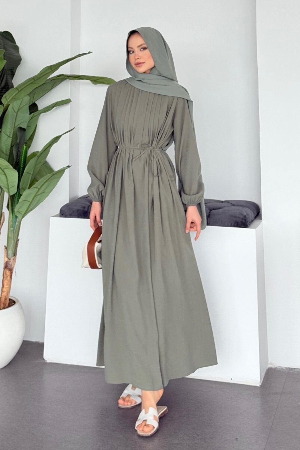 Kontes Elbise Haki 20239 