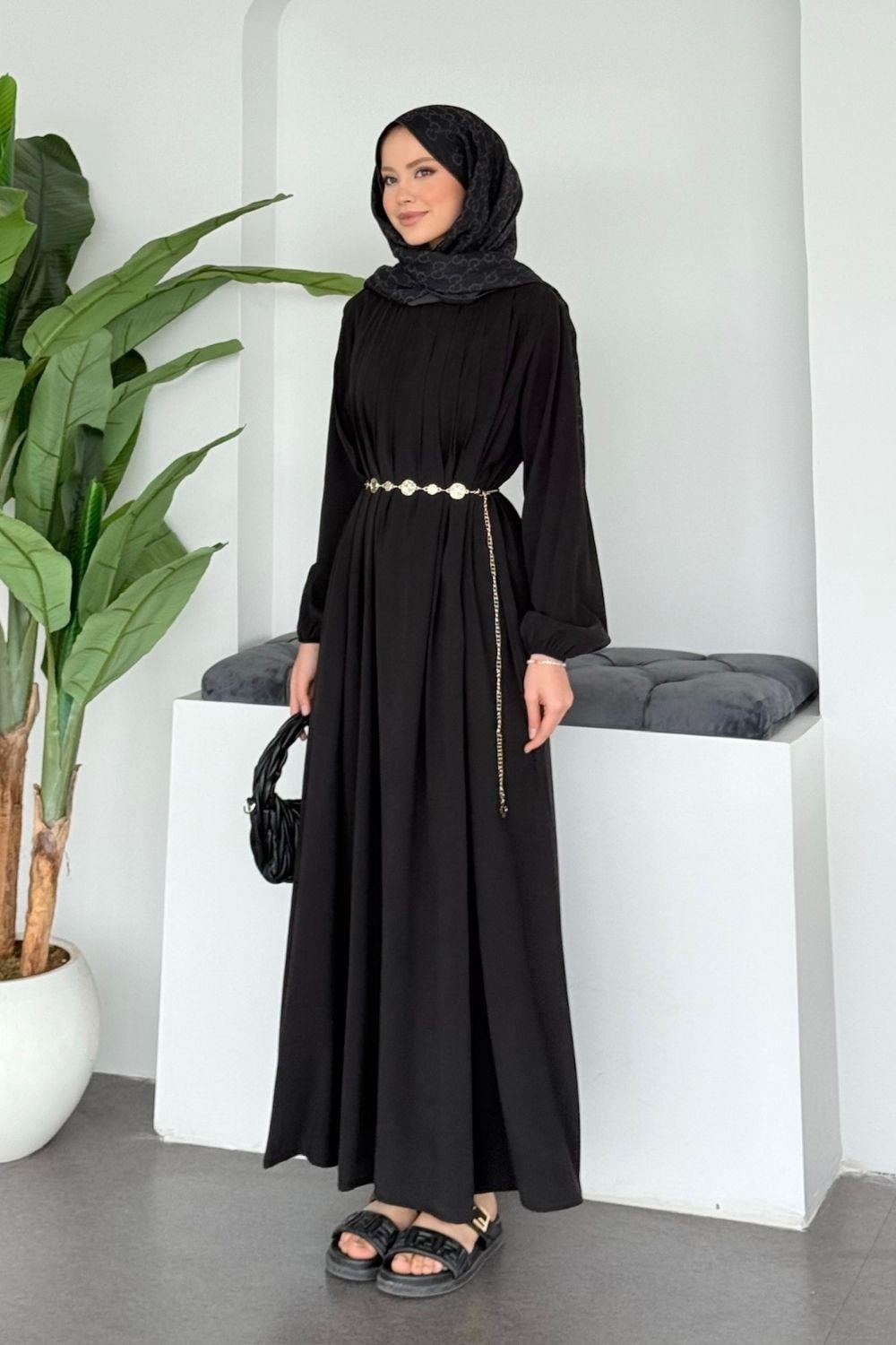 Kontes Elbise Siyah 20239 