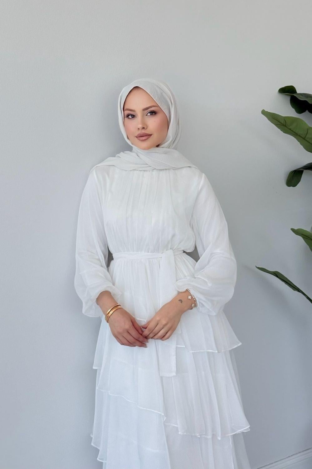 Funda Kat Kat Abiye Beyaz 20308 