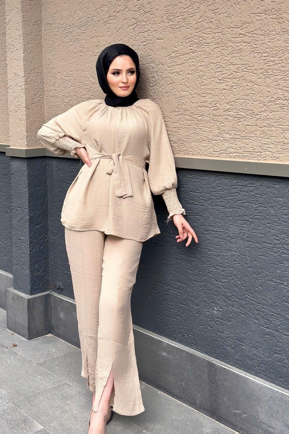 Kolu Gipeli Keten Takım Camel 2034 